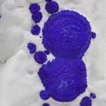 Blue Azurite sun crystals on creamy white Kaolinite - Image 2