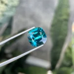 Lagoon Blue Tourmaline Step Cushion Cut - Image 2